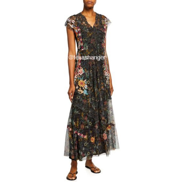Johnny Was Dresses & Skirts - NWT Johnny Was Kioko LONG Mesh Dress with Slip XXL